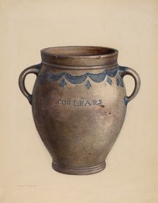 Stoneware Crock, c. 1940. Creator: Charles Caseau