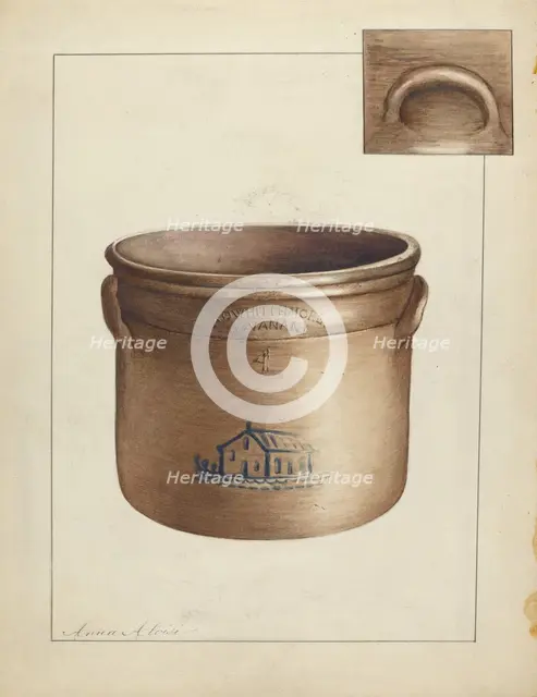 Stoneware Crock, c. 1953. Creator: Anna Aloisi.