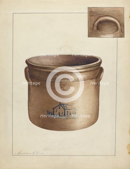 Stoneware Crock, c. 1953. Creator: Anna Aloisi.