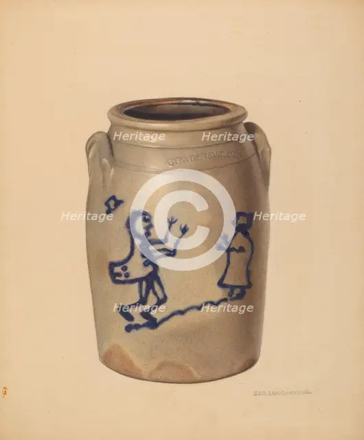Stoneware Crock, c. 1938. Creator: George Loughridge.