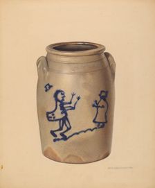 Stoneware Crock, c. 1938. Creator: George Loughridge