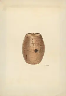Stoneware Flask, c. 1940. Creator: V. L. Vance