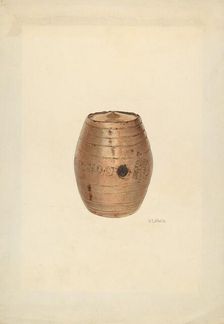 Stoneware Flask, c. 1940. Creator: V. L. Vance