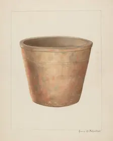 Stoneware Flower Pot, c. 1937. Creator: Annie B Johnston