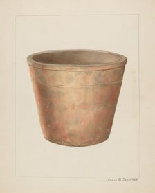 Stoneware Flower Pot, c. 1937. Creator: Annie B Johnston