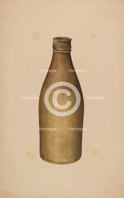 Stoneware Ink Bottle, c. 1940. Creator: Sydney Roberts.