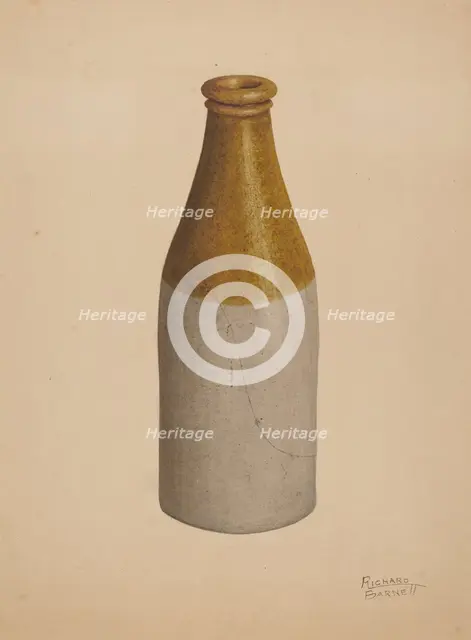 Stoneware Ink Bottle or Catsup Bottle, probably 1938. Creator: Richard Barnett.