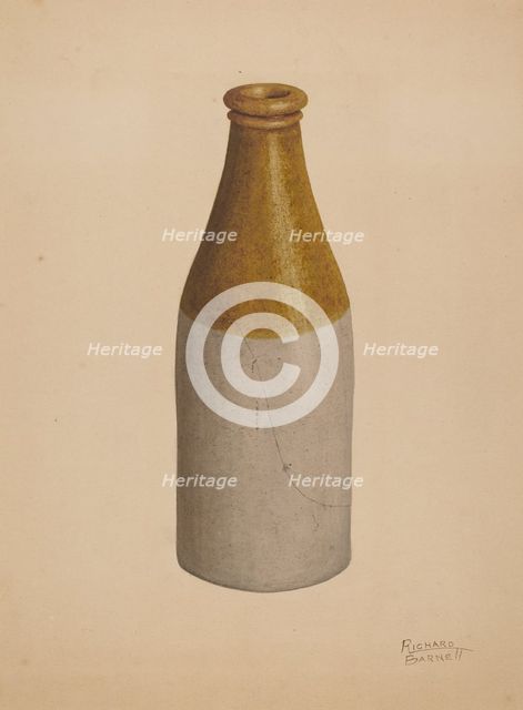 Stoneware Ink Bottle or Catsup Bottle, probably 1938. Creator: Richard Barnett.