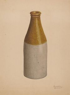 Stoneware Ink Bottle or Catsup Bottle, probably 1938. Creator: Richard Barnett