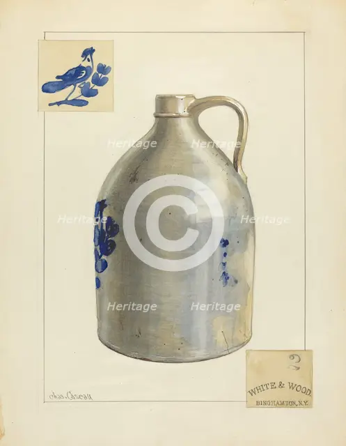 Stoneware Jug, 1935/1942. Creator: Charles Caseau.