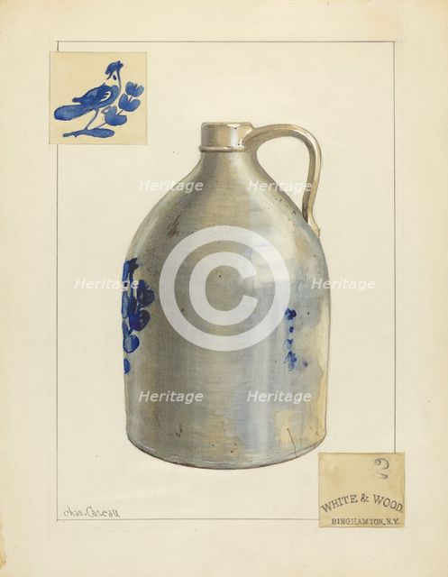 Stoneware Jug, 1935/1942. Creator: Charles Caseau.