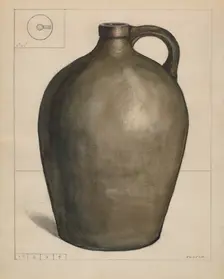Stoneware Jug, c. 1936. Creator: Edgar L. Pearce