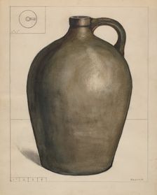 Stoneware Jug, c. 1936. Creator: Edgar L. Pearce