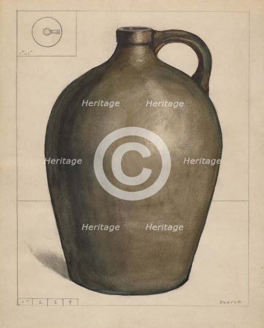 Stoneware Jug, c. 1936. Creator: Edgar L. Pearce.