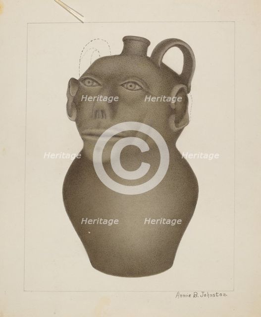 Stoneware Jug, c. 1937. Creator: Annie B Johnston.
