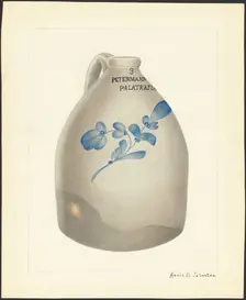 Stoneware Jug, c. 1937. Creator: Annie B Johnston