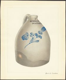 Stoneware Jug, c. 1937. Creator: Annie B Johnston