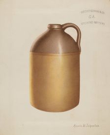 Stoneware Jug, c. 1937. Creator: Annie B Johnston