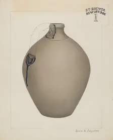 Stoneware Jug, c. 1937. Creator: Annie B Johnston