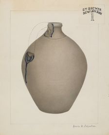 Stoneware Jug, c. 1937. Creator: Annie B Johnston