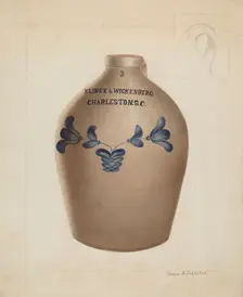 Stoneware Jug, c. 1937. Creator: Annie B Johnston