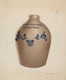 Stoneware Jug, c. 1937. Creator: Annie B Johnston