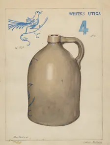 Stoneware Jug, c. 1937. Creator: Arthur Matthews