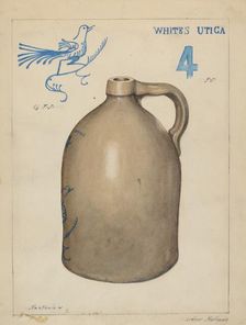 Stoneware Jug, c. 1937. Creator: Arthur Matthews