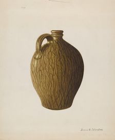 Stoneware Jug, c. 1938. Creator: Annie B Johnston