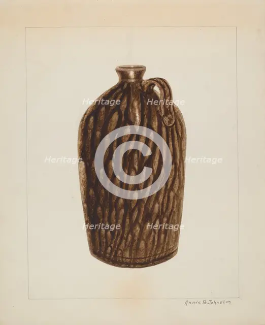 Stoneware Jug, c. 1938. Creator: Annie B Johnston.