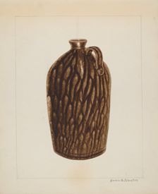 Stoneware Jug, c. 1938. Creator: Annie B Johnston