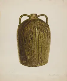 Stoneware Jug, c. 1938. Creator: Annie B Johnston