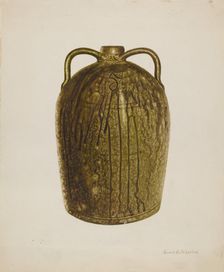 Stoneware Jug, c. 1938. Creator: Annie B Johnston
