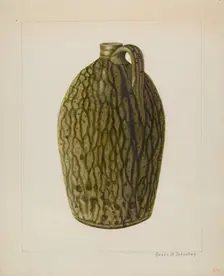 Stoneware Jug, c. 1938. Creator: Annie B Johnston