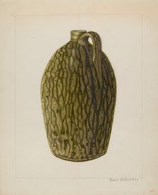 Stoneware Jug, c. 1938. Creator: Annie B Johnston