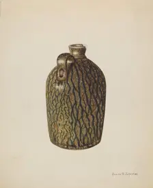 Stoneware Jug, c. 1938. Creator: Annie B Johnston