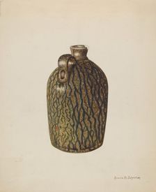 Stoneware Jug, c. 1938. Creator: Annie B Johnston