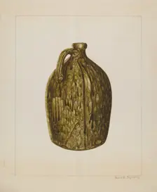Stoneware Jug, c. 1938. Creator: Annie B Johnston