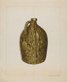 Stoneware Jug, c. 1938. Creator: Annie B Johnston