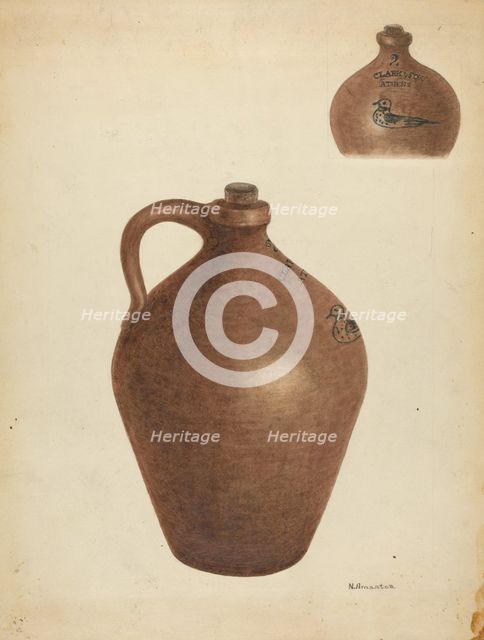 Stoneware Jug, c. 1940. Creator: Nicholas Amantea.