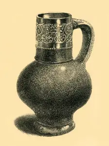 Stoneware jug, c1590?, (1881). Creator: F Brown