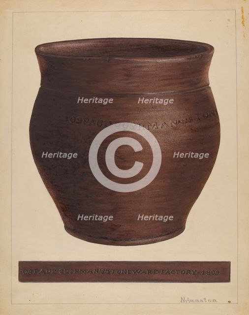 Stoneware Jar, 1935/1942. Creator: Nicholas Amantea.
