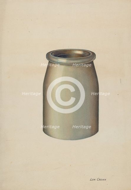 Stoneware Jar, 1941. Creator: Lon Cronk.