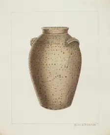 Stoneware Jar, c. 1937. Creator: Annie B Johnston