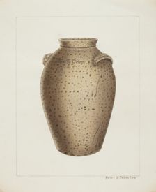 Stoneware Jar, c. 1937. Creator: Annie B Johnston
