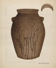 Stoneware Jar, c. 1937. Creator: Annie B Johnston