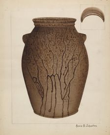 Stoneware Jar, c. 1937. Creator: Annie B Johnston