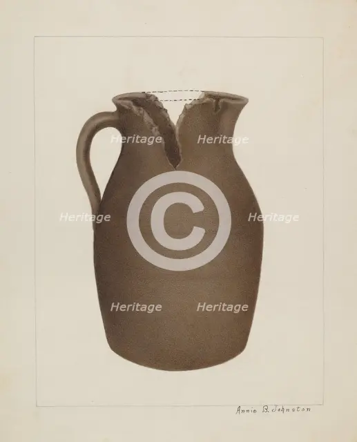 Stoneware Jar, c. 1937. Creator: Annie B Johnston.