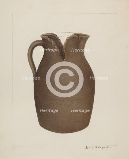 Stoneware Jar, c. 1937. Creator: Annie B Johnston.