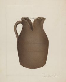 Stoneware Jar, c. 1937. Creator: Annie B Johnston